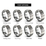 font options for inside engraving on silver anchor plate rings