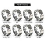 font options for inside engraving on silver anchor rope rings