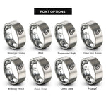 font options for inside engraving on gray anchor rope rings