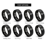 font options for inside engraving on black anchor skull rings