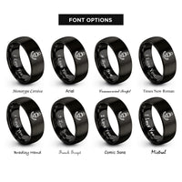 font options for inside engraving on black anchor skull rings