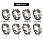 font options for inside engraving on silver anchor skull rings