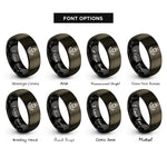 font options for inside engraving on gunmetal & black anchor skull rings