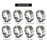 font options for inside engraving on silver anchor stamp rings