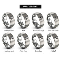 font options for inside engraving on silver anchor stamp rings