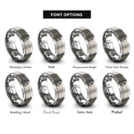 font options for inside engraving on grey anchor stamp rings