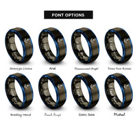 font options for inside engraving on gunmetal & blue anchor stamp rings