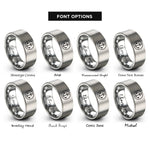 font options for inside engraving on silver anchorage symbol circle rings