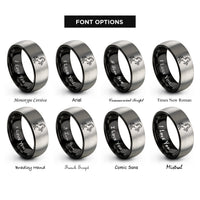 font options for inside engraving on black & gray andalusian rearing rings