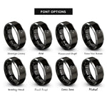font options for inside engraving on black & grey andalusian rearing rings