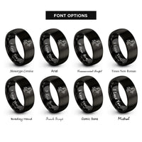 font options for inside engraving on black andalusian rearing rings