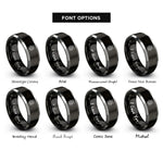 font options for inside engraving on black & grey andromalius rings