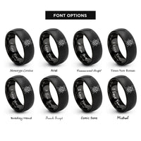 font options for inside engraving on black andromalius rings