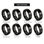 font options for inside engraving on black andromalius rings