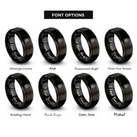 font options for inside engraving on black andromalius rings