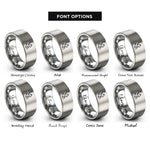 font options for inside engraving on grey andromeda rings