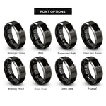 font options for inside engraving on black & silver anemometer rings