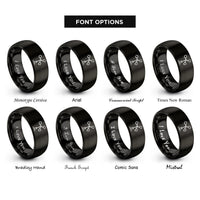 font options for inside engraving on black anemometer rings