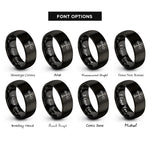 font options for inside engraving on black anemometer cups rings