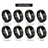 font options for inside engraving on black anemometer cups rings