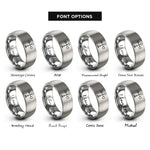 font options for inside engraving on silver anemometer cups rings