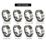 font options for inside engraving on silver anemometer cups rings