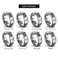font options for inside engraving on silver anemometer cups rings