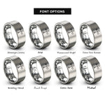 font options for inside engraving on gray anemometer cups rings