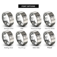 font options for inside engraving on gray anemometer cups rings