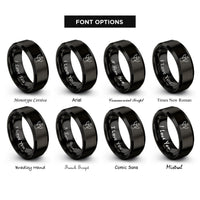 font options for inside engraving on black angel rings