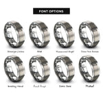 font options for inside engraving on grey angel cat rings