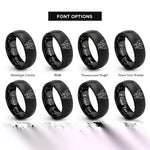 font options for inside engraving on black angel heart rings