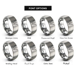 font options for inside engraving on gray angel heart rings