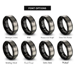 font options for inside engraving on black & gray angel herald trumpet rings