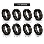 font options for inside engraving on black angel herald trumpet rings