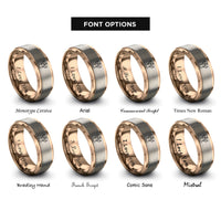 font options for inside engraving on rose gold angel rings