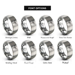 font options for inside engraving on silver angel sword wings rings