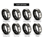 font options for inside engraving on black & gray angel wing rings