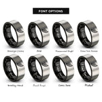 font options for inside engraving on black & silver angel wing rings
