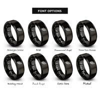 font options for inside engraving on black angel wing rings