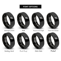 font options for inside engraving on black angel wing rings