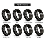 font options for inside engraving on black angel wing rings