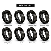 font options for inside engraving on black angel wing rings