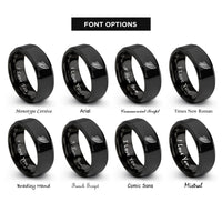 font options for inside engraving on black angel wing rings