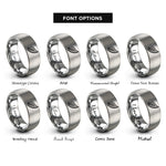 font options for inside engraving on gray angel wing rings