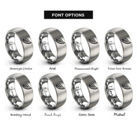 font options for inside engraving on gray angel wing rings