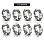 font options for inside engraving on silver angel wing rings