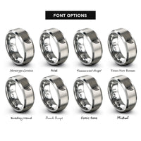 font options for inside engraving on silver angel wing rings