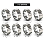 font options for inside engraving on gray angel wing rings