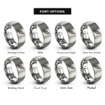 font options for inside engraving on silver angel wing rings